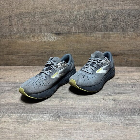 Brooks Ghost 16 Gray/Yellow Athletic Shoe Men's Size 9 - Picture 1 of 7